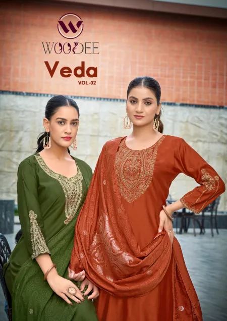 Veda Vol 2 By Woodee Viscose Gadhwal Kurti With Bottom Dupatta